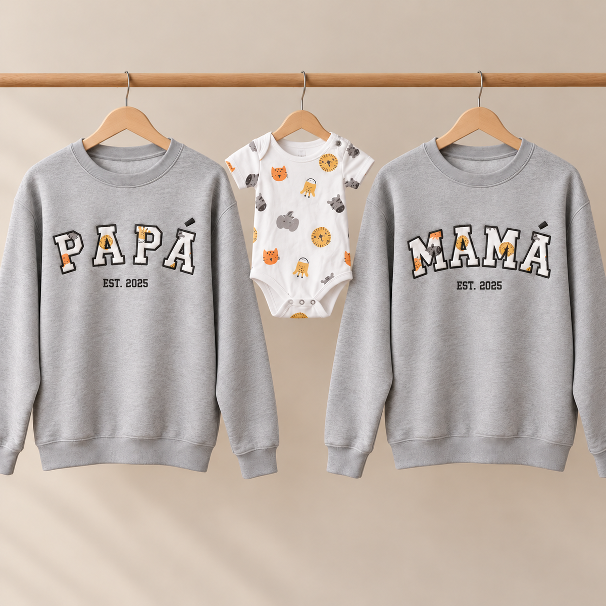 Pack 2 sudaderas bordadas con body de bebé