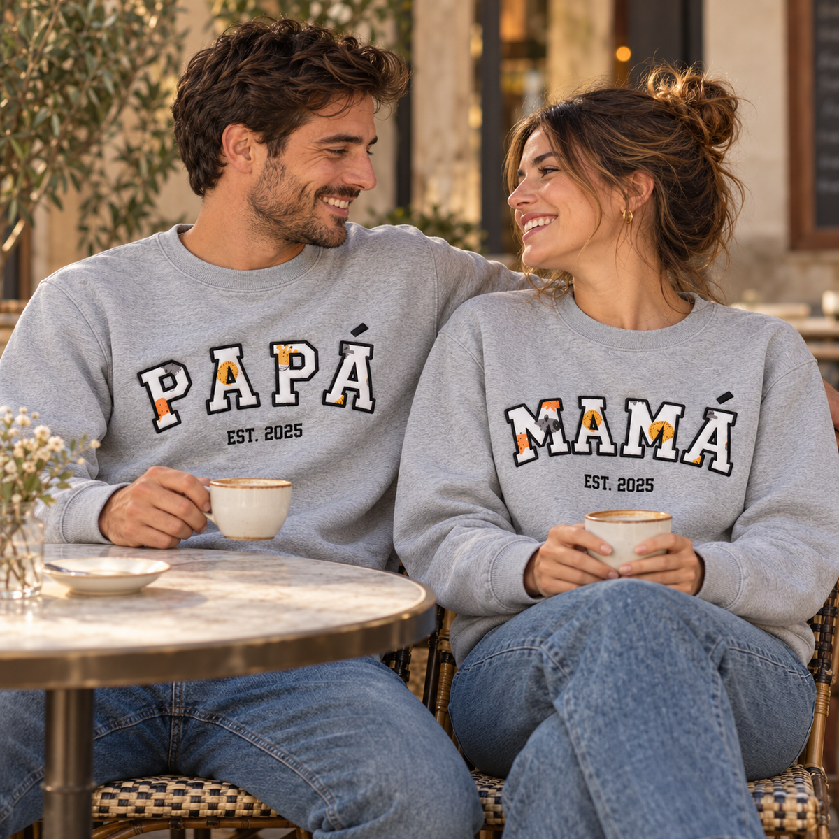 Pack 2 sudaderas bordadas con body de bebé