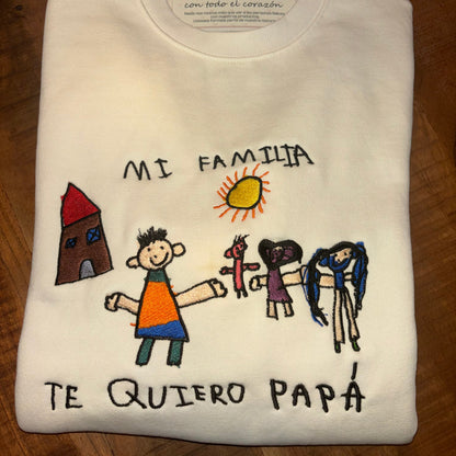 Sudadera personalizada con dibujo infantil bordado