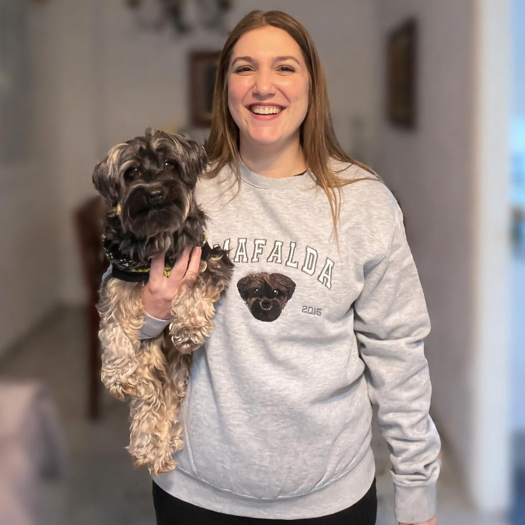 Sudadera personalizada mascota, nombre y fecha