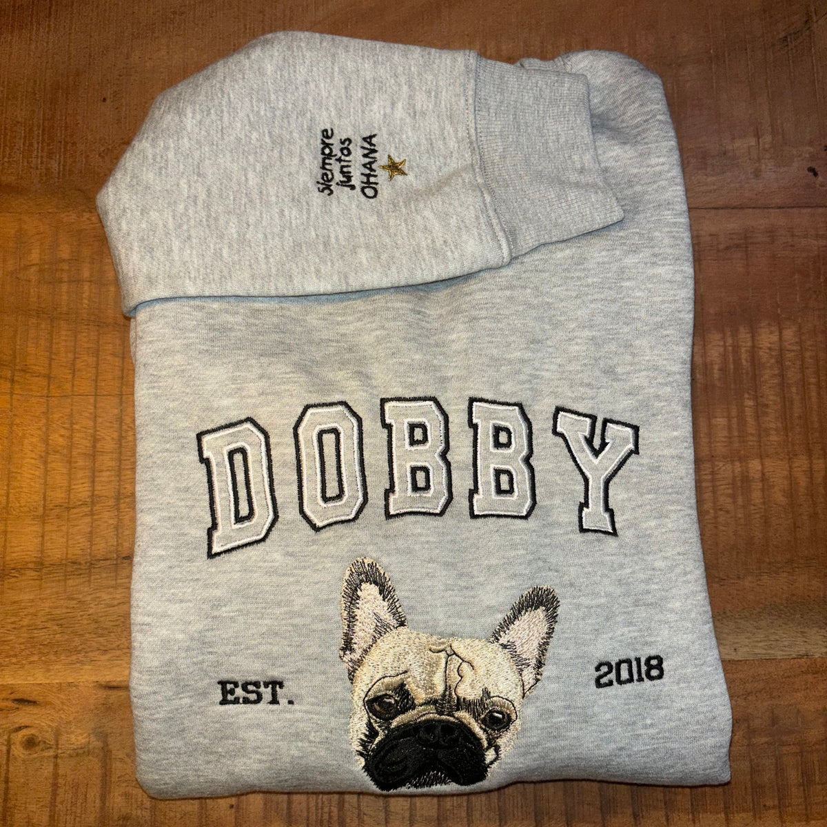 Sudadera personalizada mascota, nombre y fecha