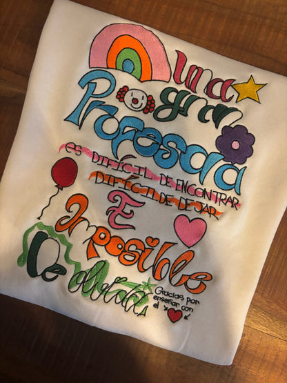 Sudadera personalizada con dibujo infantil bordado