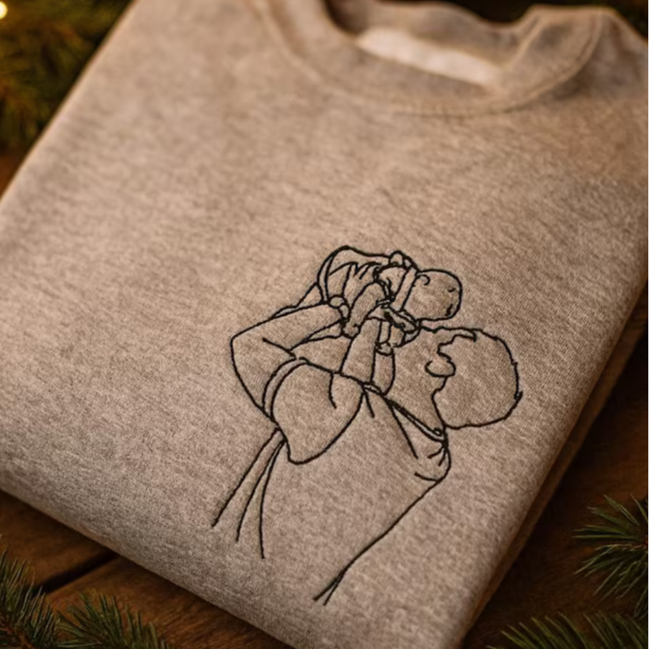 Sudadera personalizada con foto bordada en contorno