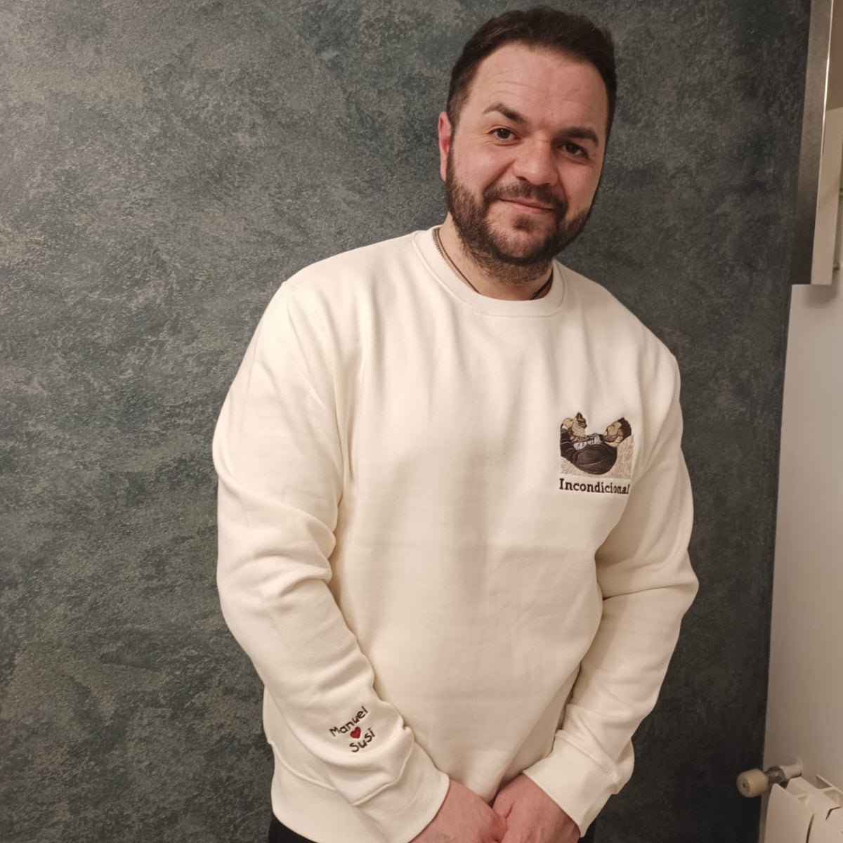 Sudadera personalizada con foto bordada a color