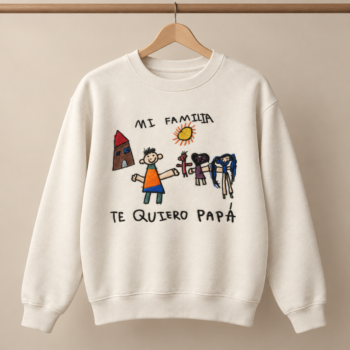 Sudadera personalizada con dibujo infantil bordado, Gatelier
