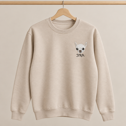 Sudadera personalizada con retrato de mascota bordado en el pecho, Gatelier