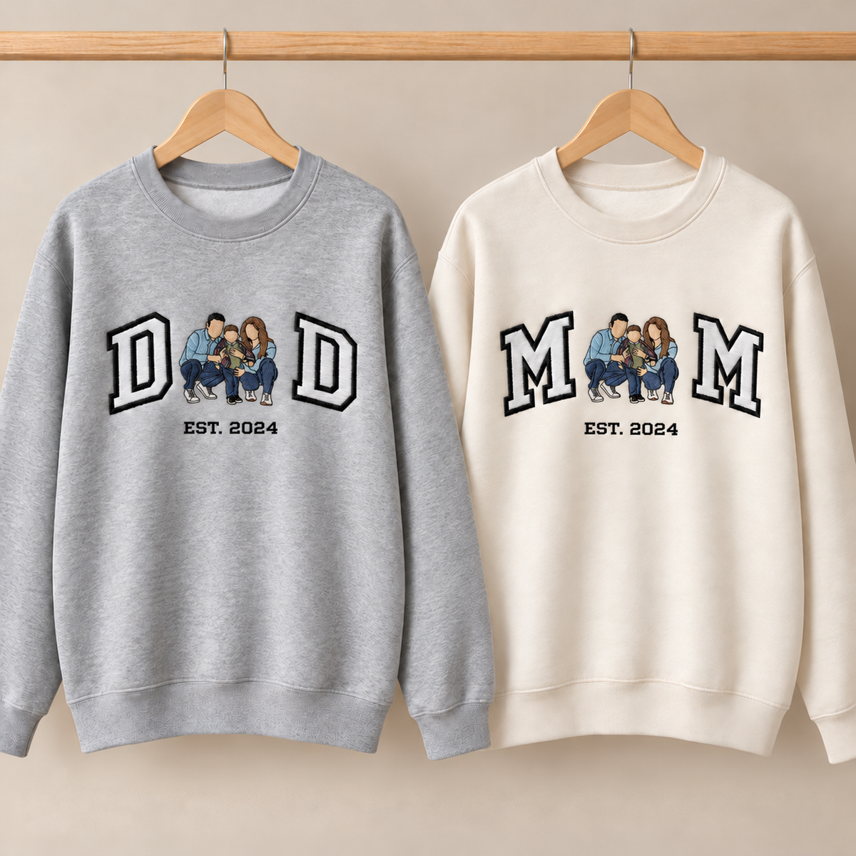 Pack 2 sudaderas DAD/MOM con foto
