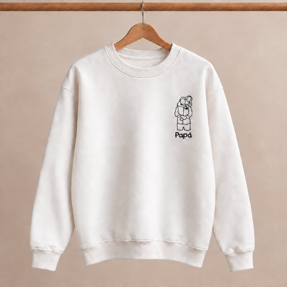 Sudadera personalizada con foto bordada en contorno, Gatelier